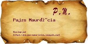 Pajzs Maurícia névjegykártya